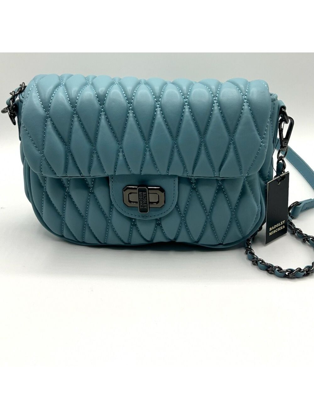 Badgley Mischka Quilted Messenger Bag NWT
